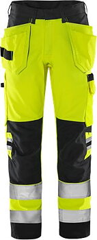 Fristads VARSEL GREEN HANTVERKARBYXA 2641 GPLU, KLASS 2