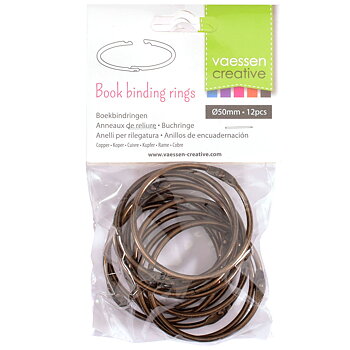 Vaessen - Book Binding Rings 50mm 12pcs Copper