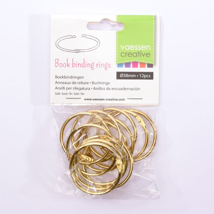 Vaessen - Book Binding Rings 38mm 12pcs Gold
