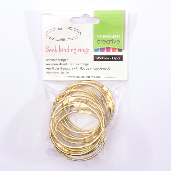 Vaessen - Book Binding Rings 50mm 12pcs Gold
