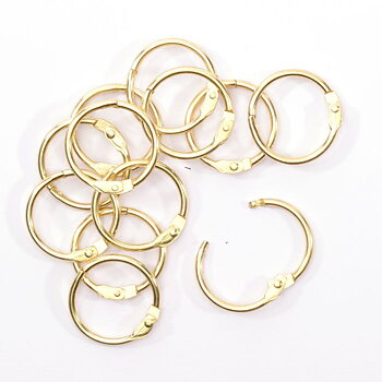 Vaessen - Book Binding Rings 25mm 12pcs Gold