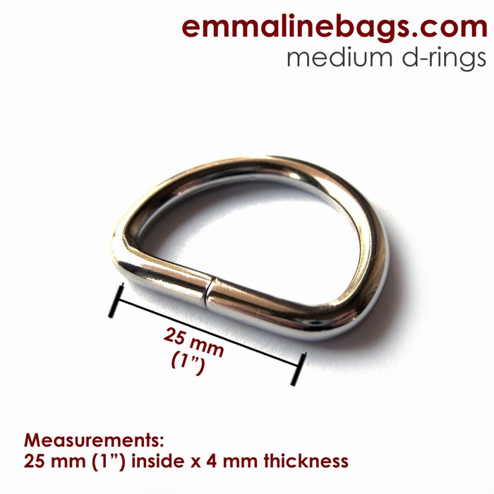 D-Rings 1" - Nickel - 4 pack - Emmaline - 2