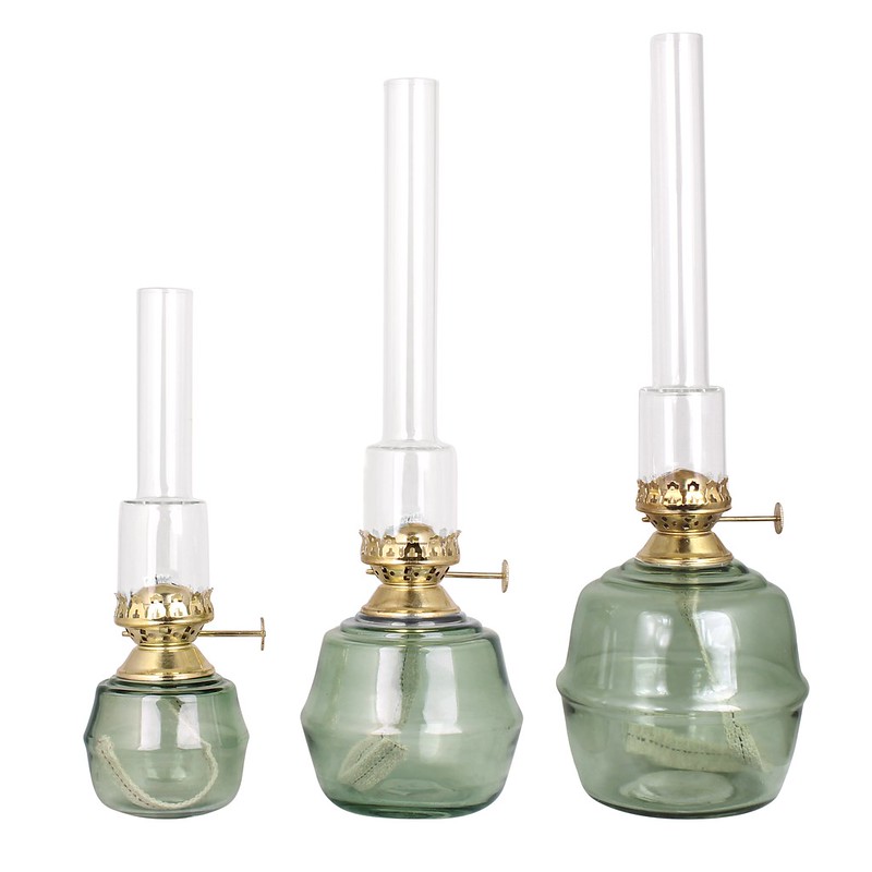 Petroleum lamp - Kerosene Lamp - Glass - Green - 5
