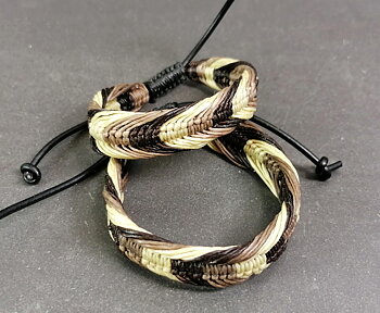 Brun/Beige/Svart Vävd Armband  - 20mm 