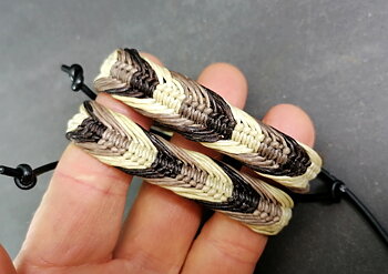 Brun/Beige/Svart Vävd Armband  - 20mm 