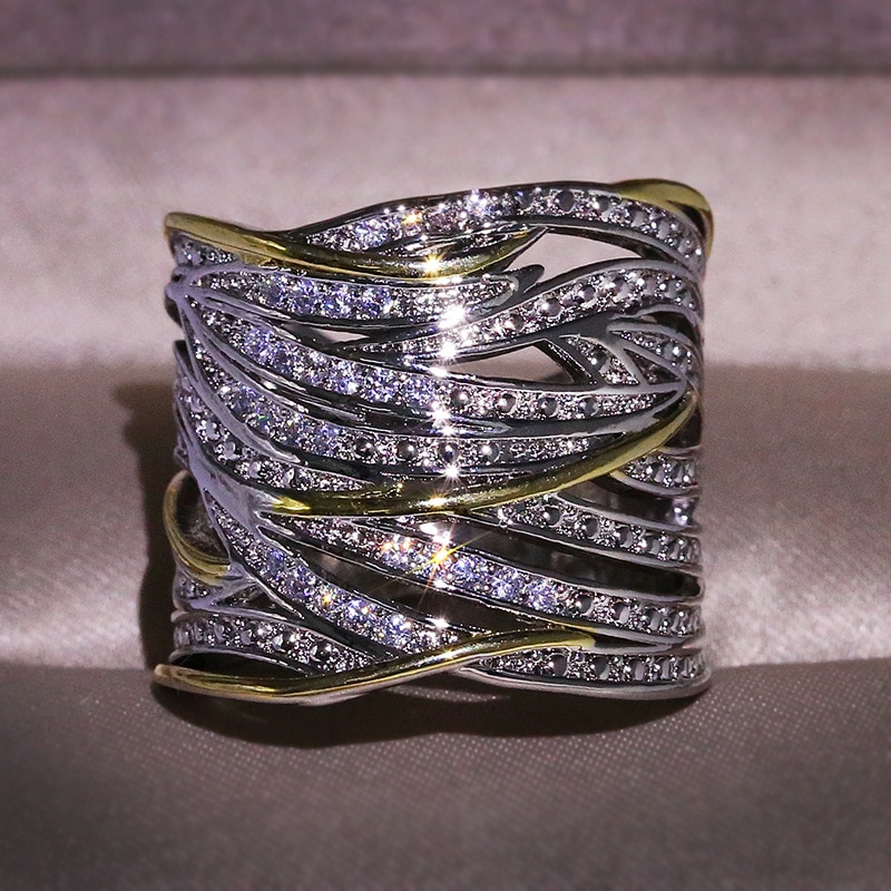 Ring  med Cubic Zirconia och i 925 Sterling Silverplätering och 18K Roséguldplätering - 8