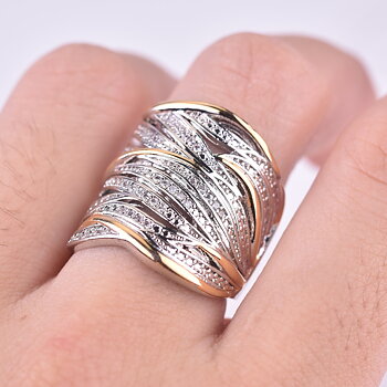 Ring  med Cubic Zirconia och i 925 Sterling Silverplätering och 18K Roséguldplätering