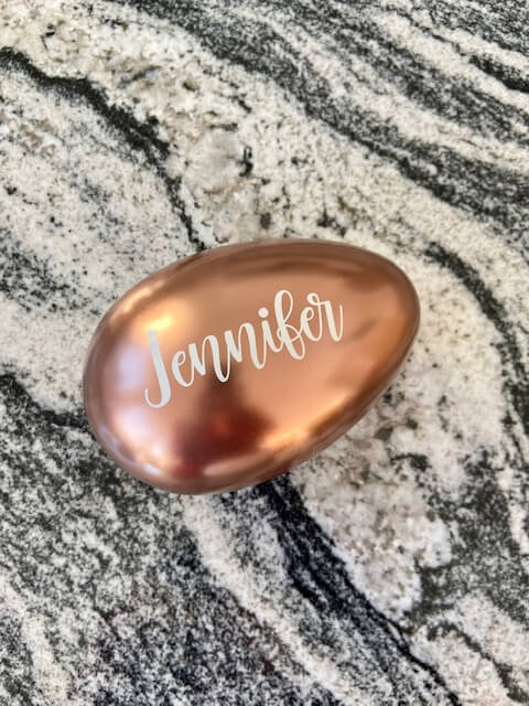 Påskägg med namn Plåt Roséguld 15 cm - 2