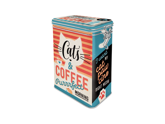 Rektangulär burk Cats& Coffee 