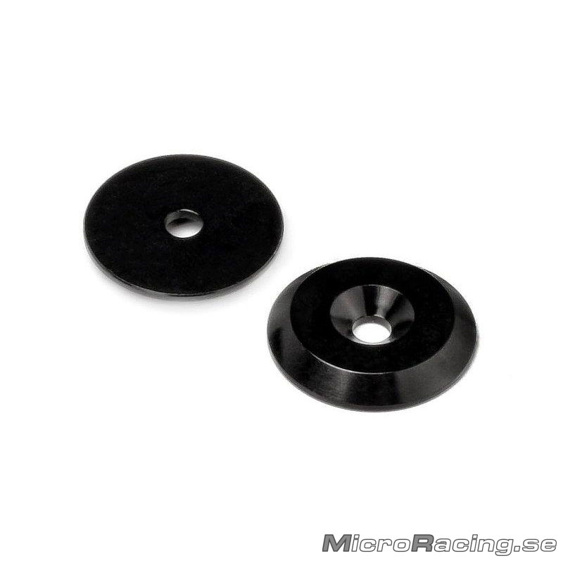 DEAL* HB RACING - Aluminum Wing Mount Washer, Black, 2pcs