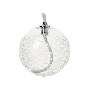 Oljelampa glas boll etsad S