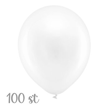 Ballonger storpack | 100-pack | Vit metallic