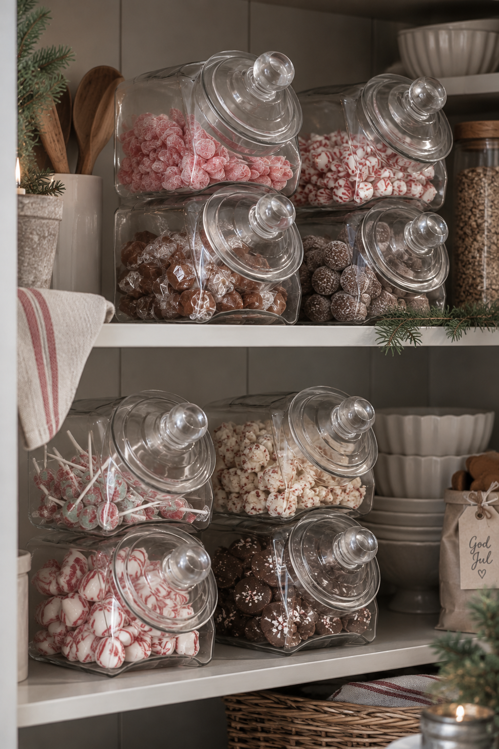 Glass jar, horizontal/stackable with lid - large - 10