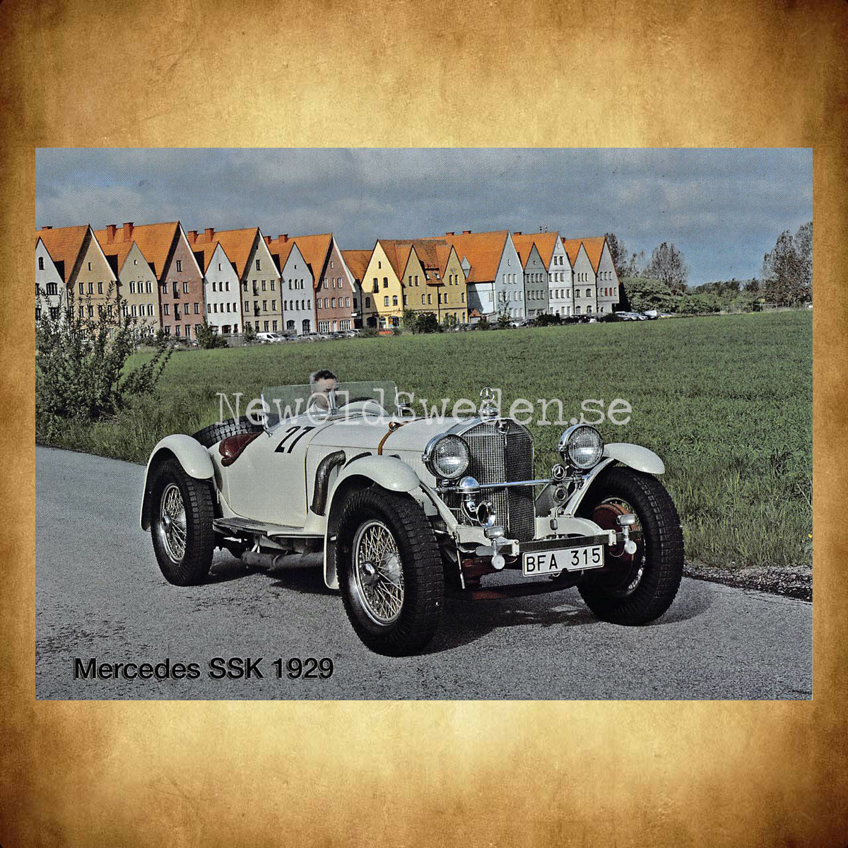Mercedes SSK - 1929 - Vykort A5 - 2
