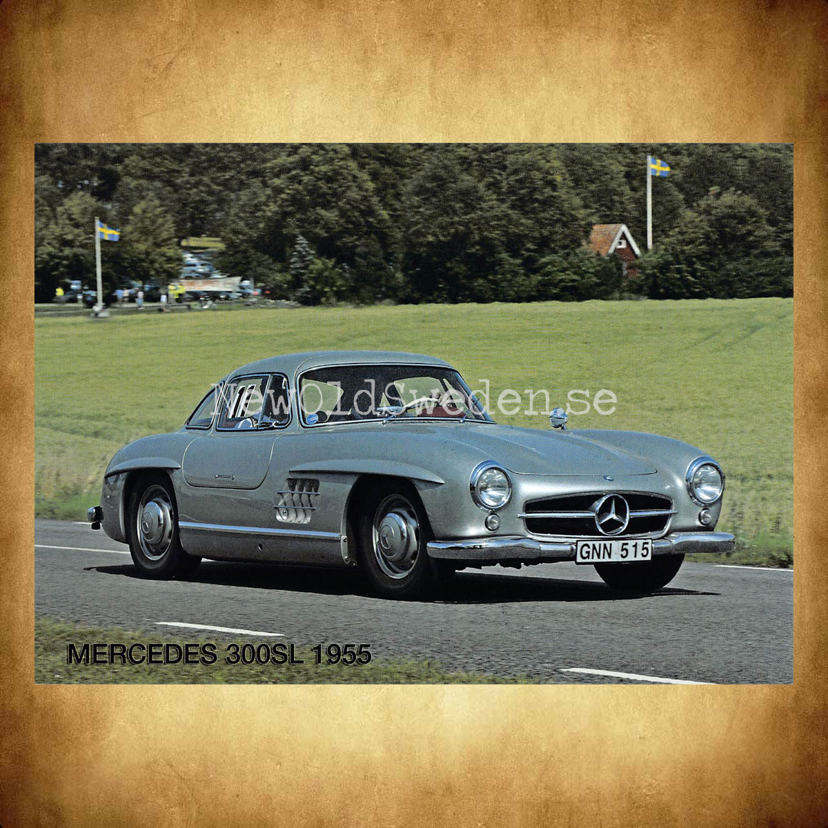 Mercedes Benz 300SL - 1955 - Vykort A5 - 2