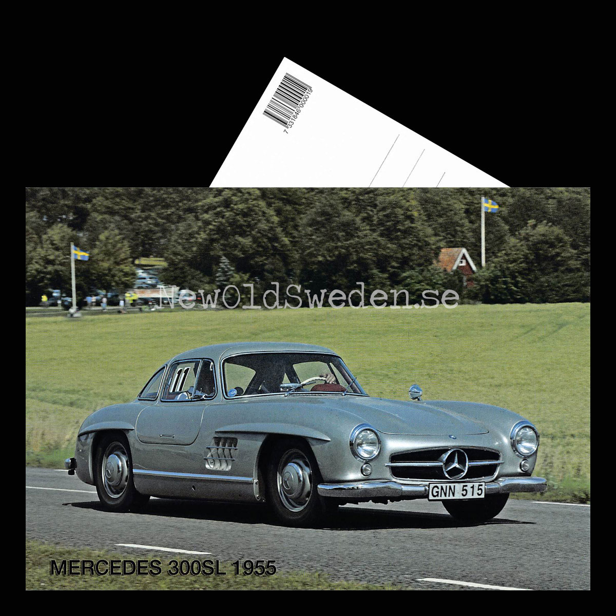 Mercedes Benz 300SL - 1955 - Vykort A5 - 3