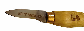 Svensk handgjord svampkniv, Masurbjörk & Rostfritt stål med gravyr