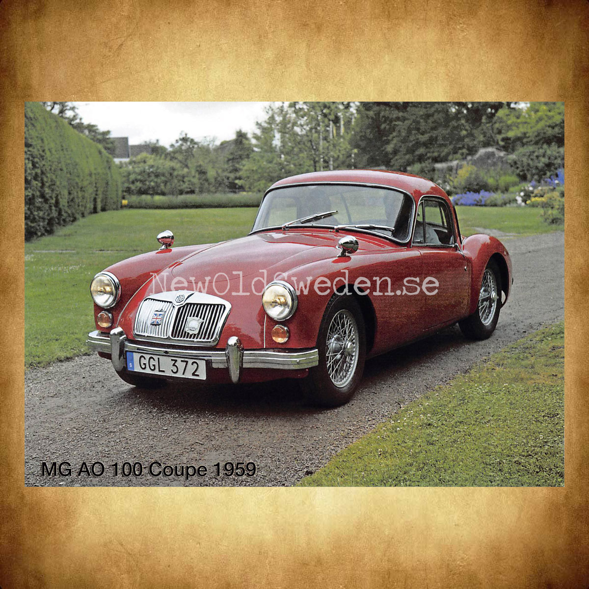 MG AO 100 Coupe 1959 - Vykort A5 - 2