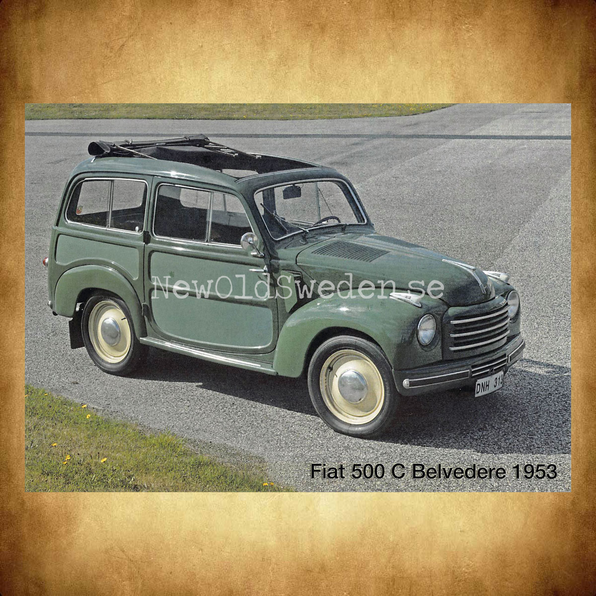 FIAT 500 C Belvedere - 1953 - Vykort A5 - 2