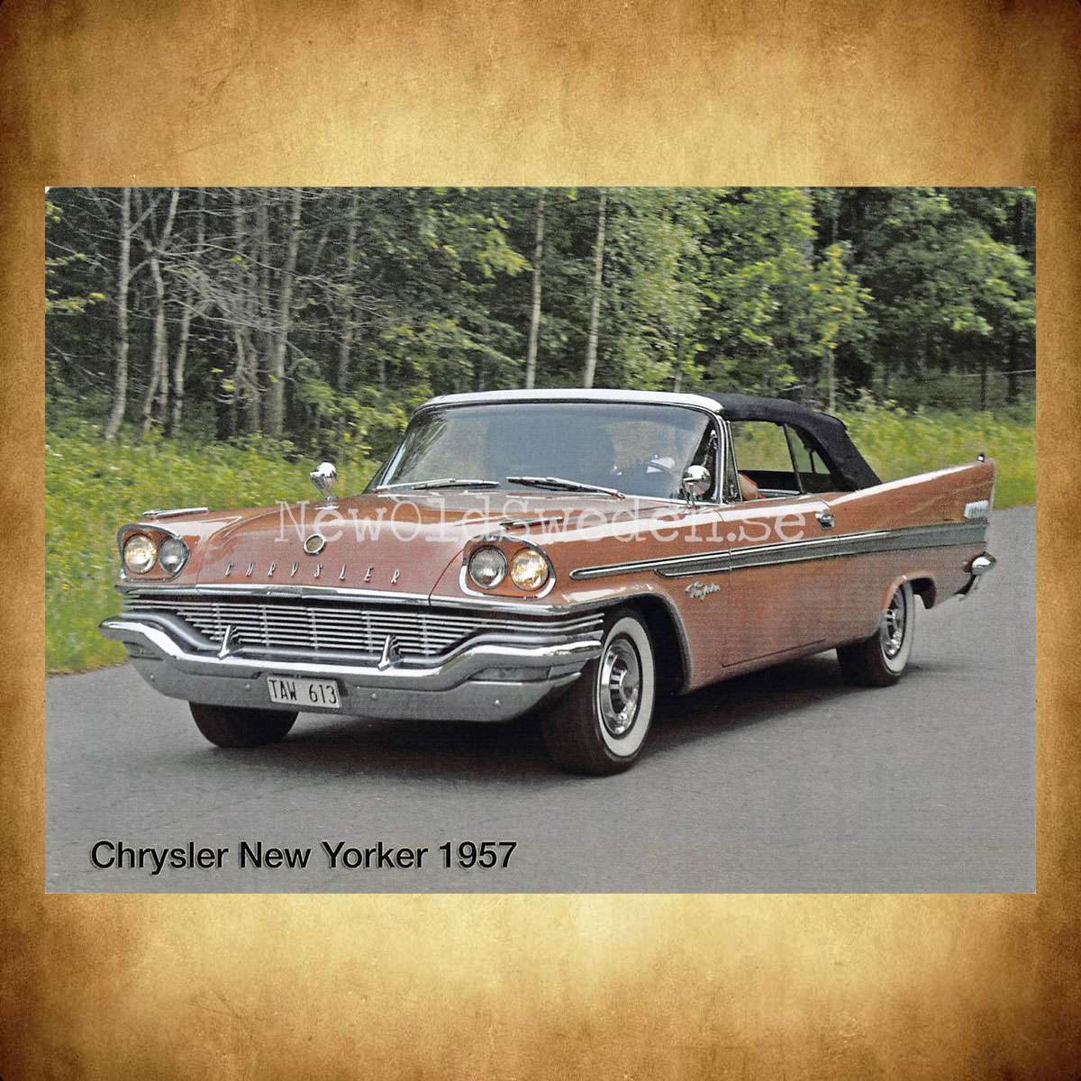 Chrysler New Yorker - 1957 - Vykort A5 - 2