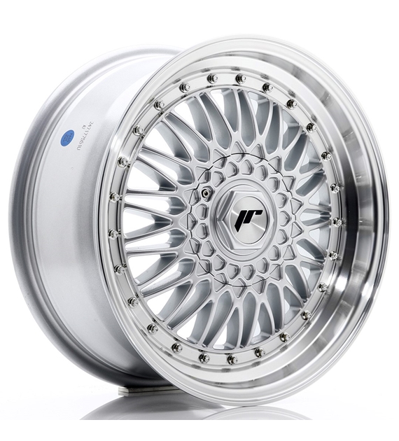 Japan Racing JR9 17x7,5 ET20-35 Custom Silver w/Machined Lip+Silver Rivets