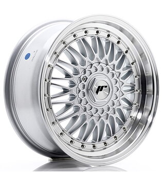 Japan Racing JR9 17x7,5 ET20-35 Custom Silver w/Machined Lip+Silver Rivets