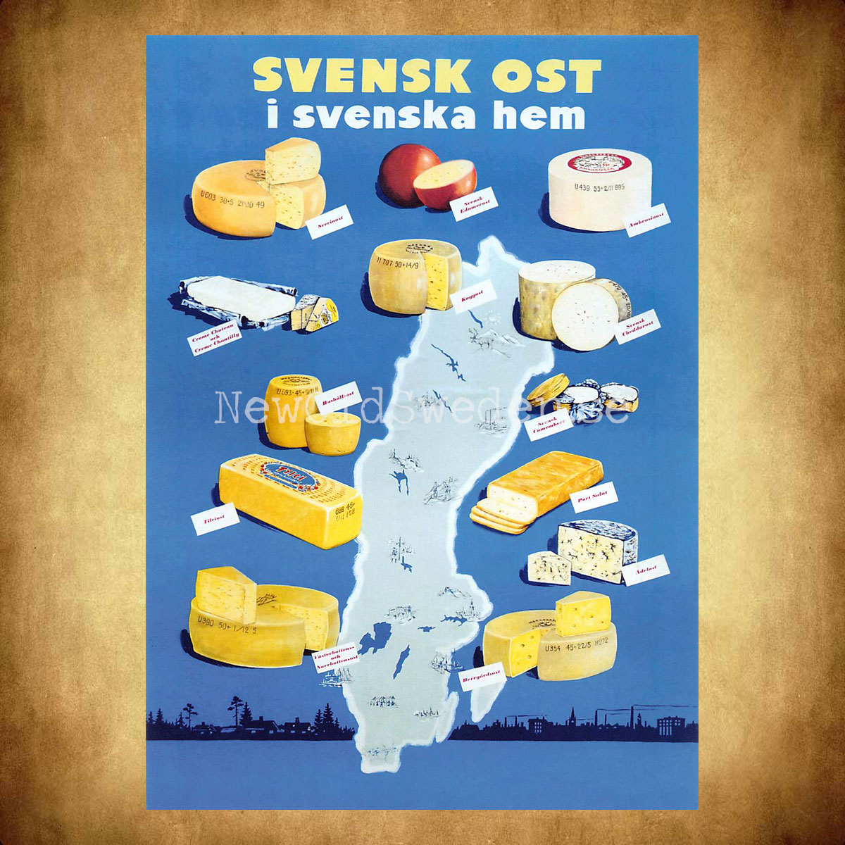 SVENSK OST i svenska hem - Vykort A5 - 2