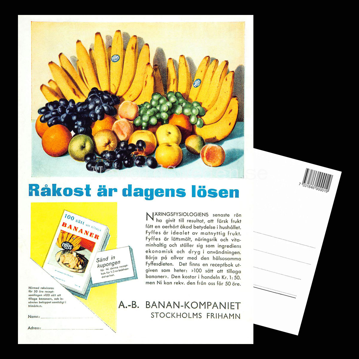 BANAN-KOMPANIET - Stockholm - Vykort A5 - 3