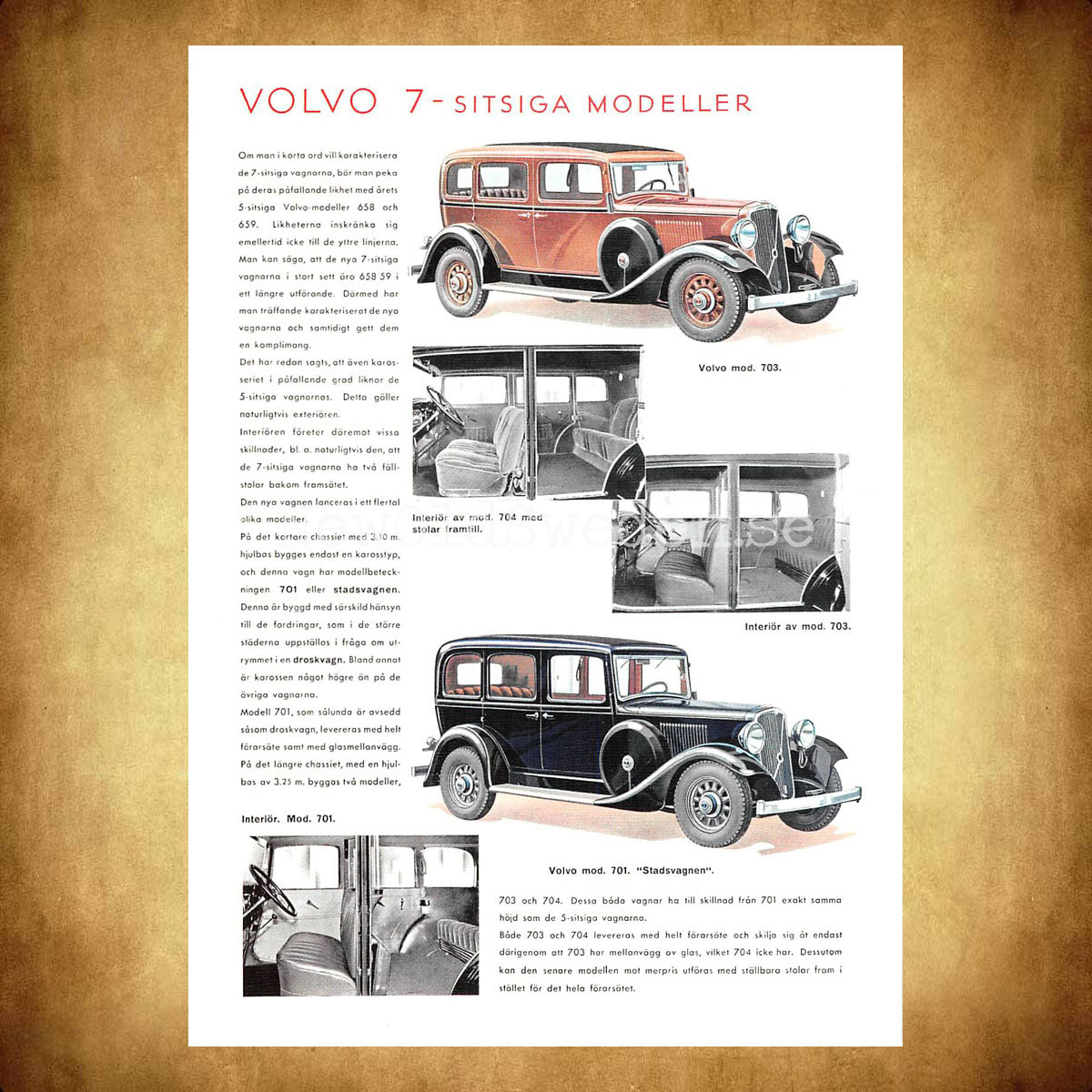 Volvo 7-SITSIGA MODELLER - Vykort A5 - 2