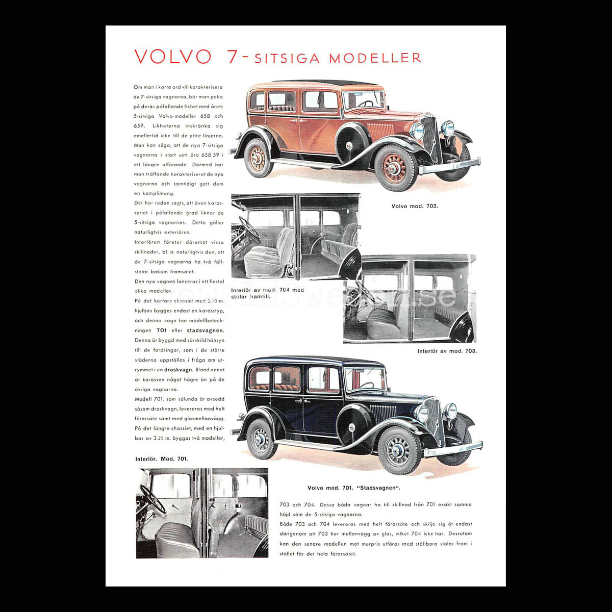 Volvo 7-SITSIGA MODELLER - Vykort A5