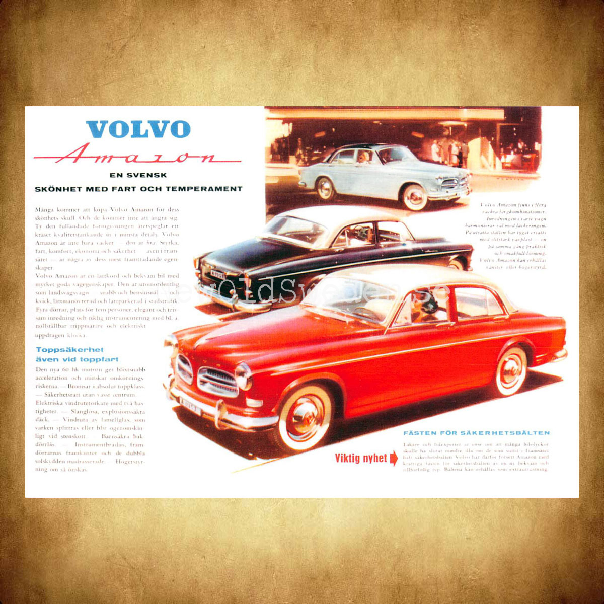 Volvo Amazon 120 B16 - 1957 - Vykort A5 - 2