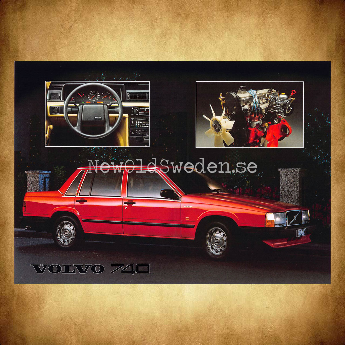 Volvo 740 - Vykort A5 - 2