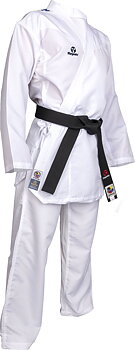 WKF Karategi Hayashi  Premium Kumite III med blå axel brodyrbrodyr