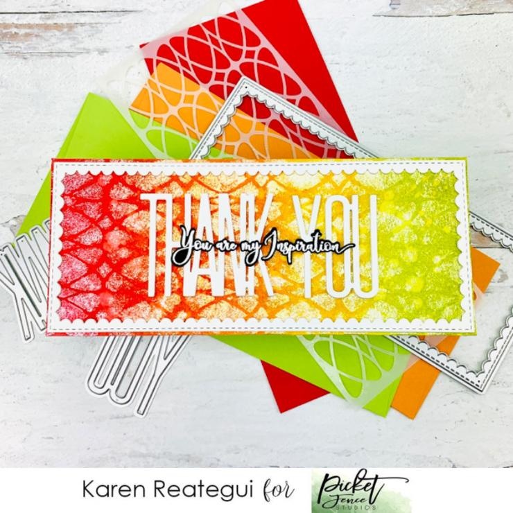 PICKET FENCE STUDIOS -  Slim Line Movement 4x10 Inch Stencils  - 2