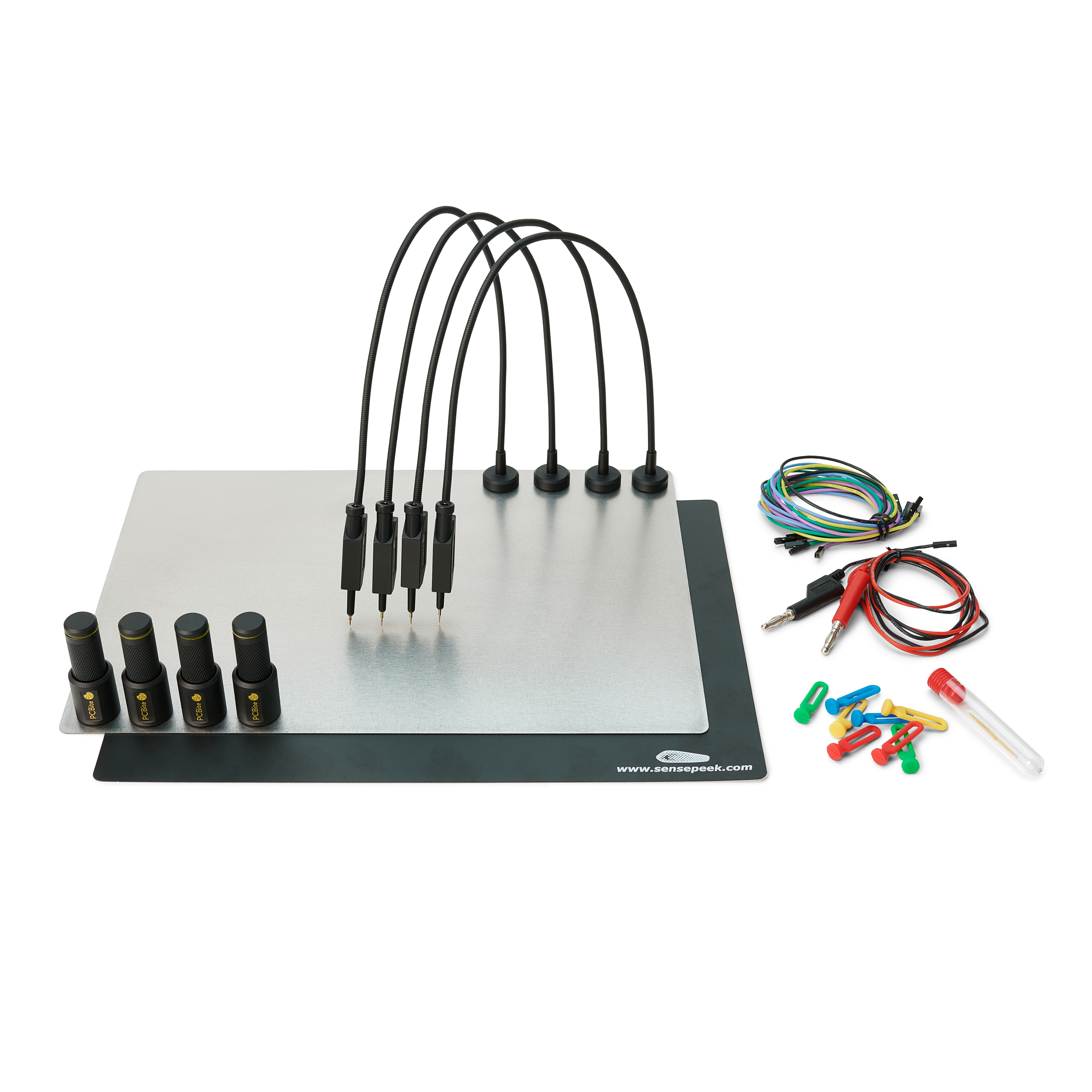 PCBite kit with 4x SQ10 probes and test wires - Sensepeek
