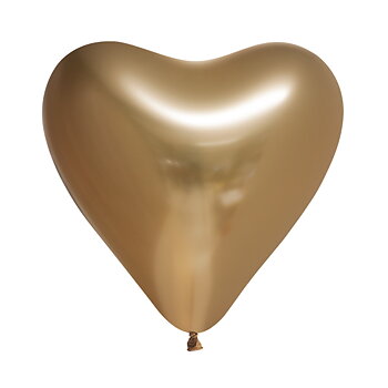 Ballonger Chromehjärta | 30 cm | 6-pack | guld