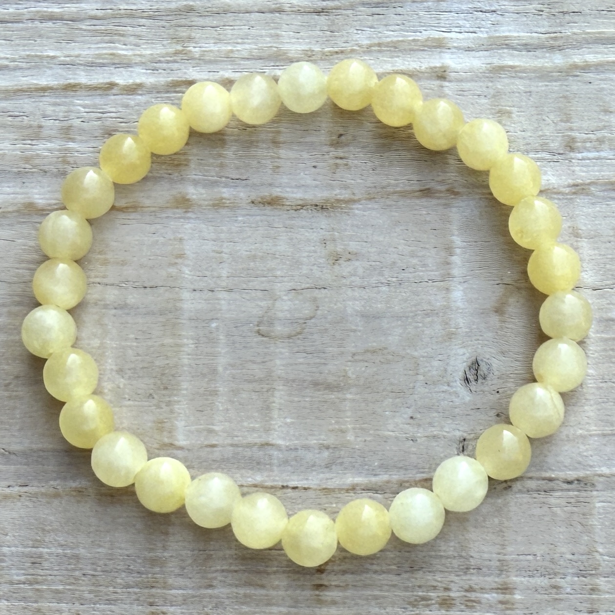 Armband 5mm Kalcit Gul
