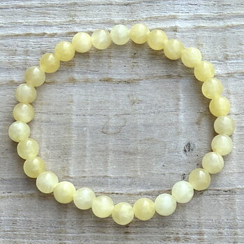 Armband 5mm Kalcit Gul
