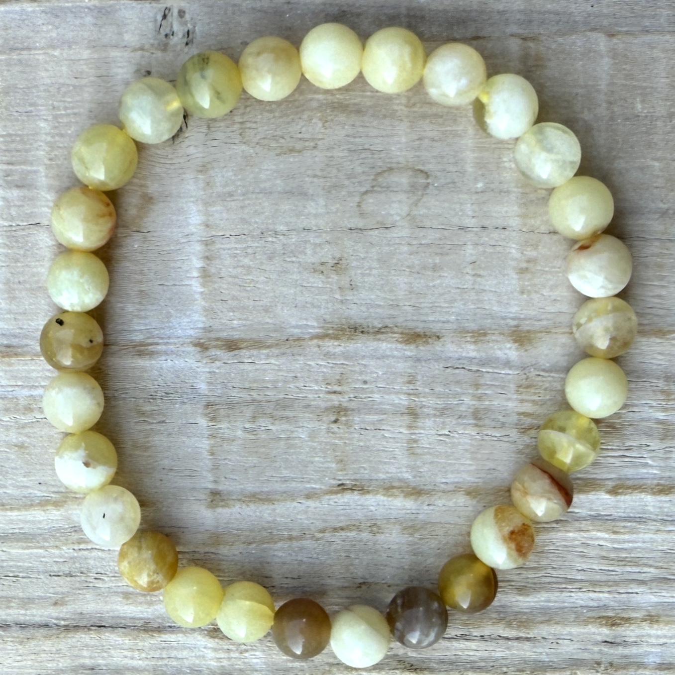 Armband 5mm Opal Gul