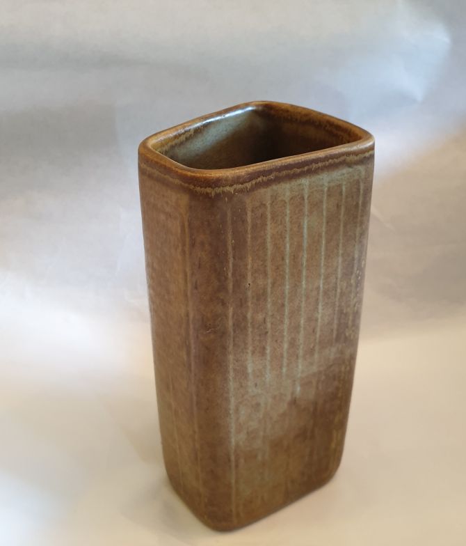 Nylund Gunnar angular vase stoneware 1960s - 3