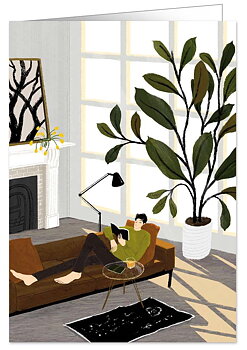 Relaxing on the Sofa, Greeting Card 