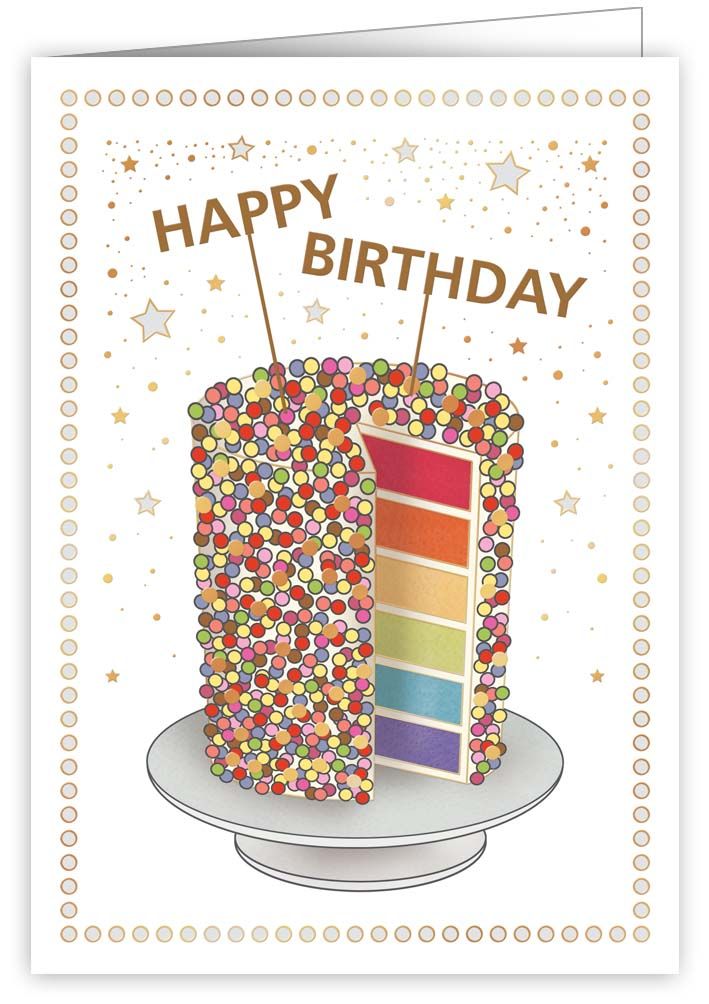 Rainbow Cake, Greeting Card 