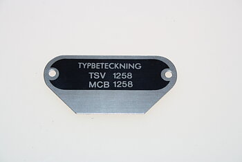 Typskylt VoV 1258 NOS