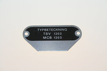 Typskylt TSV 1203 NOS