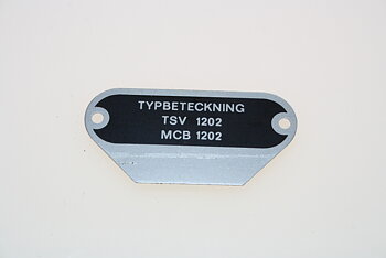 Typskylt TSV 1202 NOS