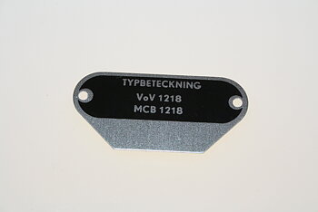 Typskylt VoV 1218 NOS