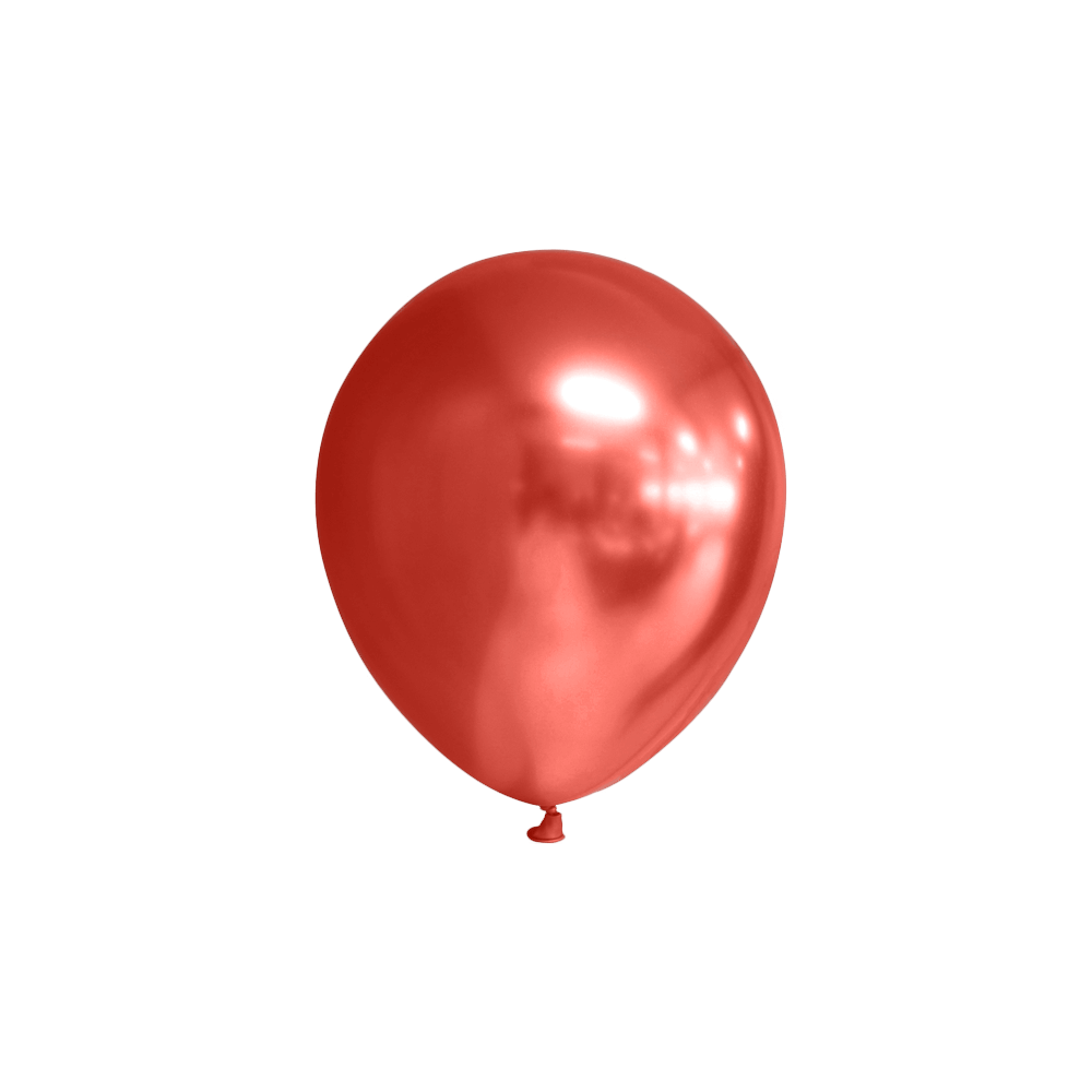 Miniballonger Chrome röd 10-pack