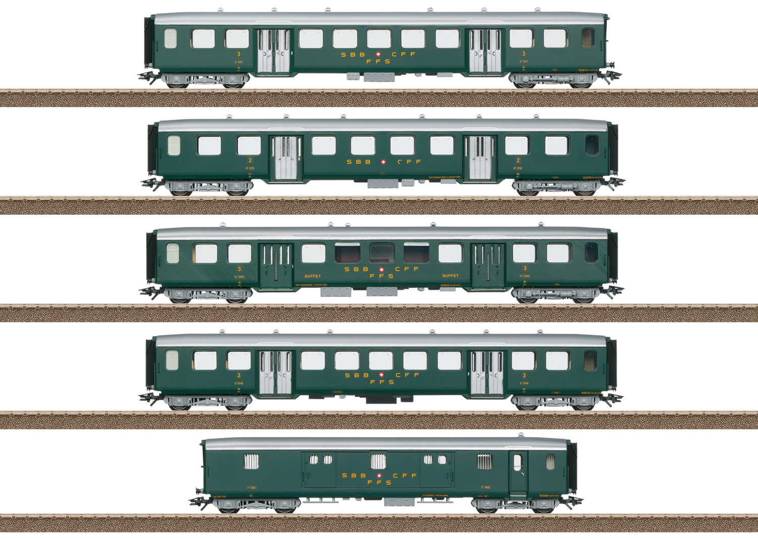 Leichtstahlwagen-Set zur Ae 3/6 I