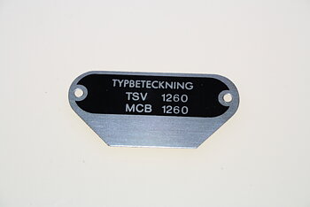 Typskylt TSV 1260 NOS