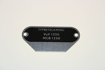 Typskylt TSV 1250 NOS
